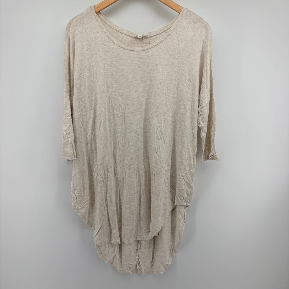 Anthropologie Thread & Supply Tunic Top Oatmeal Heather High Low Beige Women S